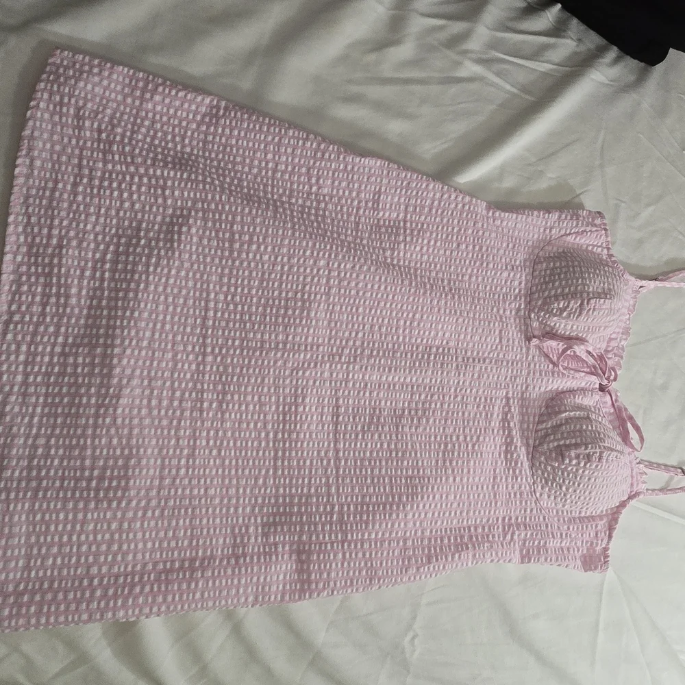 No Boundaries Pink Gingham Mini Dress Juniors L 11-13 Cottagecore - Picture 9 of 10